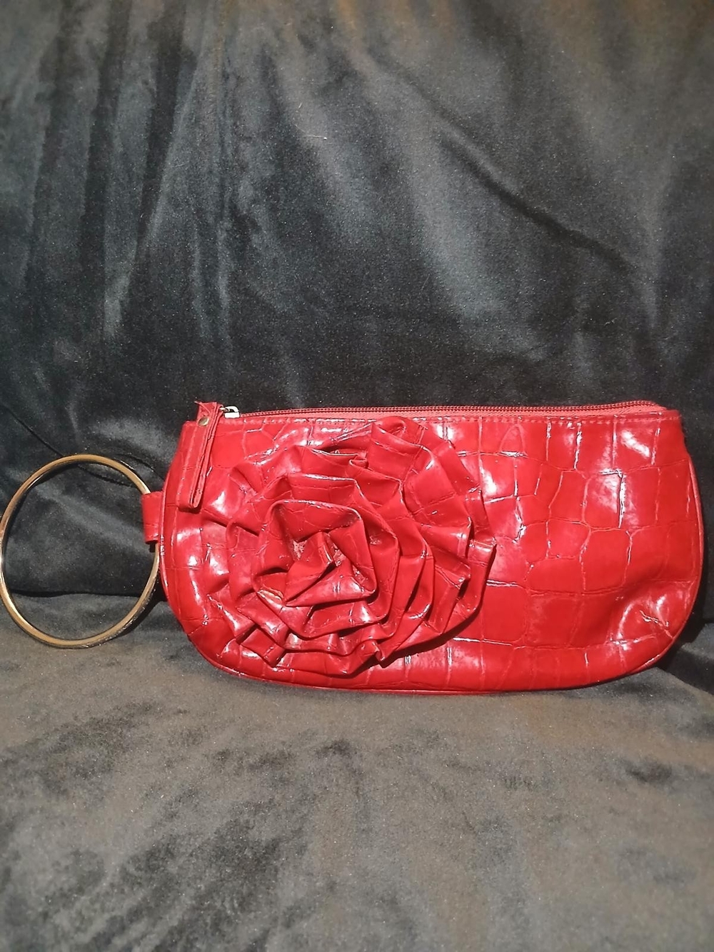 Red Floral Accent Wristlet Clutch - Women Bags